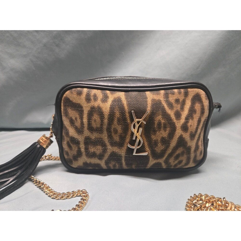 Saint Laurent Cheeta Mini Lou Camera Bag AUTHENTIC with Damage